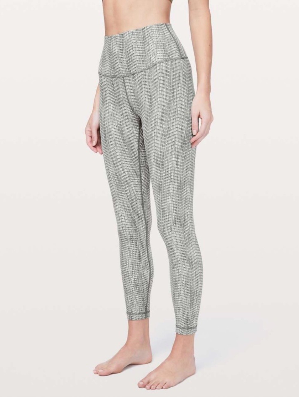 Lululemon Wunder Under HR 7/8 Tight Full-On Luxtreme 25" White Grey Size 8